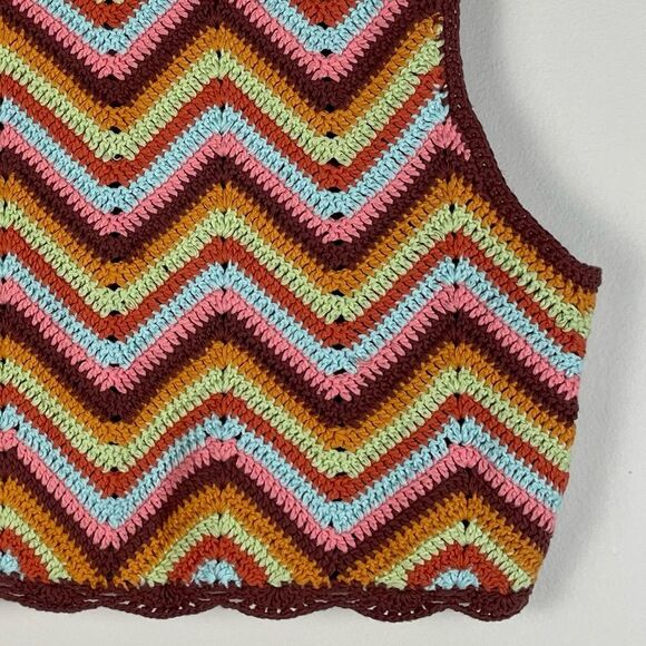 Forever 21 Crochet Chevron Sleeveless Cotton Crop Top Size Medium NEW‎ Festival - Picture 11 of 11